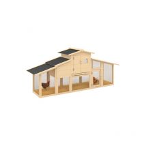 Idmarket - Poulailler vip avec pondoir et clapier double xxl en bois