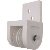 Micel - Poulie avant pergola TLD19 92579 Pour deux cordes de 8 mm - Matériel en nylon - Finition blanche - Dimensions: 43x42x7