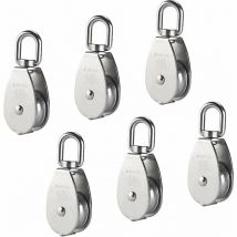 Poulie de levage en acier inoxydable simple poulie double (M15 (simple) 6 pièces) pour salle d'outils