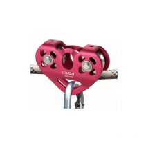 Poulie double en forme de coeur d'expansion de tyrolienne (rouge)