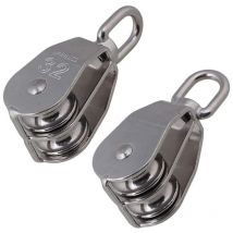Poulie Pour Cable, Poulie De Levage, M32 Double Poulies En Acier Inoxydable 304, Charge Maximale 250Kg 5PCS