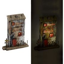 Poulpe en bois de maison de décoration de mer avec led cm22x6,5h27