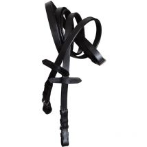 poney, Marron: Rênes anglaises en cuir lisse ligne économique 16 mm