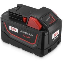 Pour Milwaukee M18 Lithium 12.0AH 18V Batterie à capacité étendue 48-11-1890 48-11-1812