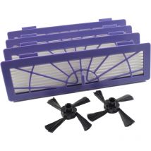 Norcks - Pour Neato Botvac Connected d Series D7 D80 D85 D3 D75 D5 70E 75 80 85 Pièces D'Aspirateur - 2 Brosses Latérale Et 4 Filtres Haute