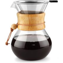 Ctlite - Pour Over Cafetera Portátil con Filtro en Acero Inoxidable Permanente, 28oz / 800 ml