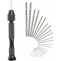 MIni perceuse main Twist Drill Bits +25 micro forets hlicodaux sans fil en Aluminium Pin Vise Outils Rotatifs forets hlicodaux adjustable Pyrogravure