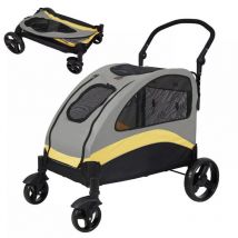 Bingo Paw - Poussette Grand Chien Pliable Chariot à Roulettes pour Animaux 4 Roues pour Chiens Moins de 65kg