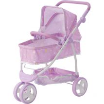 Teamson Kids - Poussette landau nacelle 2en1 pour poupée poupon de 40-45 cm Olivia's Little World OL-00010 - Violet