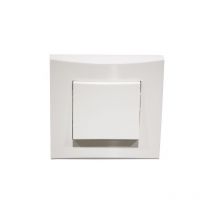 Alternative Elec - Poussoir blanc 10A o/f 250V encastré connexion auto fixation vis complet avec plaque de finition AE52006-P