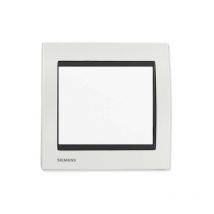 Poussoir Blanc Delta Iris + Plaque Métal Blanc Siemens