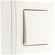 Bouton Poussoir Saillie Blanc – Connexion Bornes Automatiques – Puissance 2300w Sous 230v – Compatible Moulures Standard – Bel'vue