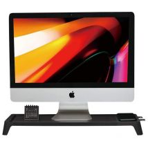 10pos - pout EYES8 - Support de moniteur en bois 3 en 1 avec chargeur rapide sans fil Deep, noir