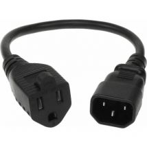 PE110403SJTC14-IT cable de transmisión Negro 0,3 m nema 5-15R C14 acoplador - Microconnect