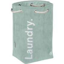 Panier à linge sale pliable tom tailor x Wenko Bac à linge pour buanderie avec fermeture en cordelette, Collecteur de linge, Vert Amande,