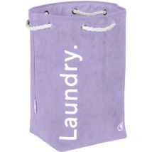 Panier à linge sale pliable TOM TAILOR x WENKO, Bac à linge pour buanderie avec fermeture en cordelette, Collecteur de linge sale, Coloris Lilas, Dim