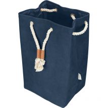 Panier à linge sale pliable tom tailor x Wenko Bac à linge pour buanderie avec fermeture en cordelette, Collecteur de linge sale, Coloris Bleu Navy,