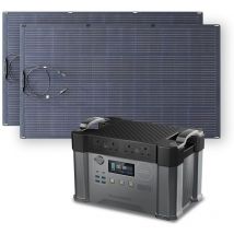 Allpowers - S2000 Pro mppt Solar Generator with 2 200W Flexible Solar Panels, 2400W 1500wh Portable Power Station, Solar Mobile Battery Pack for