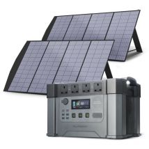 Allpowers - S2000 Pro mppt Solar Generator with 2 200W Folable Solar Panel Included, 2400W 1500wh Portable Power Station, Solar Mobile Battery Pack