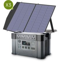 Allpowers - S2000 Pro mppt Solar Generator with 3 100W Folable Solar Panel Included, 2400W 1500wh Portable Power Station, Solar Mobile Battery Pack