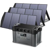 Allpowers - S2000 Pro Tragbares Powerstation Mit 3x 200w Faltbares Solarpanel, 1451wh 2400w (4000w Spitzenwert) Power Station Akku Solargenerator 