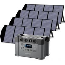 Allpowers - Power Station 1500Wh 2400W Solar Generator with 4Pcs 140W Solar Panel for Emergency Outdoor S2000 pro