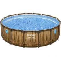 Power Steel Swim Vista Series Solo Pool ohne Zubehör Ø 488 x 122 cm, Holz-Optik (Pinie), rund