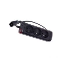 Natec - NSP-0517 regleta de enchufes 3 Tomas Para sistema ups (conector iec) 0.6M, Negro