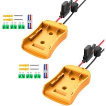Power Wheel-Adapter für Dewalt 20 v Akku mit Sicherung, Schalter und Drahtanschluss, Stromanschluss für RC-Cars, Roboter, RC-Trucks, Heimwerker,