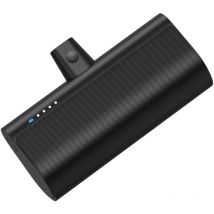 Powerbank 5000 mAh mit integriertem usb-c Stecker 2,1A Schwarz