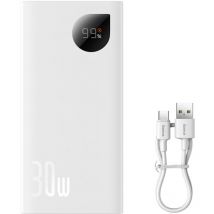 Powerbank Adaman2 10000mAh avec affichage numérique 2x USB-A / 1x USB-C 30W blanc