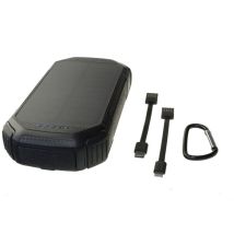 Powerneed Power Bank Da 20000 Mah Con Pannello Solare, Tecnologia Li-poly, 1,5 W Pv, Ricarica Wireless Qi, Usb Qc 3.0, Indicatore Led, Design Nero 