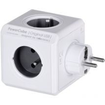 Allocacoc - PowerCube Original usb Type e Intérieur 4 sorties ac Gris Base multiple - Base multiple (Intérieur, 4 sorties ac, Type e (fr), Gris, ce,