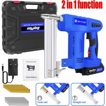 Powerful Cordless Nail Gun, 2-IN-1 Nailer Stapler with 21v Battery and Charger