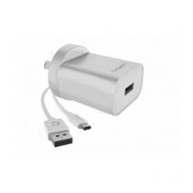Cygnett - Powerplus usb qc 3.0 18w + câble usb-c vers usb-a 1.5m - eu white