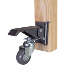 17002 - Set di 4 rotelle per banco da lavoro, con piastre a sgancio rapido, colore: Nero - Powertec