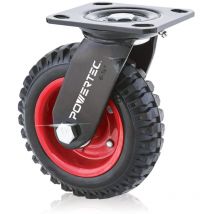 Powertec - 17050 - Ruota girevole industriale resistente, 15,2 cm, colore: nero