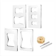 71801 - Set di 4 sagome per intarsi a forma di chiave a farfalla con punta per fresa, in ottone massiccio - Powertec