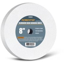 Ruota per smerigliatrice da banco, grana 20,3 cm, grana 60, in ossido di alluminio bianco per smerigliatrice da banco, spessore 2,5 cm, mandrino da