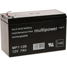 Powery Batería de reemplazo (multipower) compatible con SAI APC RBC57 12V 7Ah (reemplaza 7,2Ah)