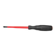 Kreuzschlitzschraubendreher PZ1x75 – VDE 0682/201 – 75 mm Klingenlänge – stoßsichere Harzklingenisolierung – Griff aus Thermogummi