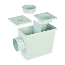 Pozzetto pluviale con raccordi tondi - raccordi tondi ø cm.8 e cm.10 - uscita ø cm.10