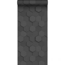 Origin Wallcoverings - Pp intissé éco texture hexagone 3d - 0,53 x 10,05 m de noir