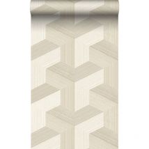 Origin Wallcoverings - papier peint graphique 3D beige clair