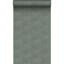 Origin Wallcoverings - papier peint graphique 3D vert grisé