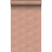 Origin Wallcoverings - papier peint graphique 3D rose terracotta
