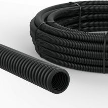 Auprotec - 25m Pp Wellrohr Schwarz Ungeschlitzt M13 Innen Ø 10 Mm Uv- Und Hitze Beständig