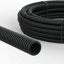 10m pp Wellrohr schwarz ungeschlitzt M16 innen ø 13 mm uv- und Hitze beständig