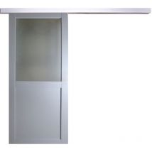 Gd Menuiseries - Porte Coulissante Athena Ral7035 Vitrée H204 x L83 + Rail Alu