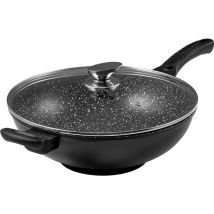 52885M Wok Tipo Pietra con Coperchio in Vetro 32 cm - Pradel Excellence